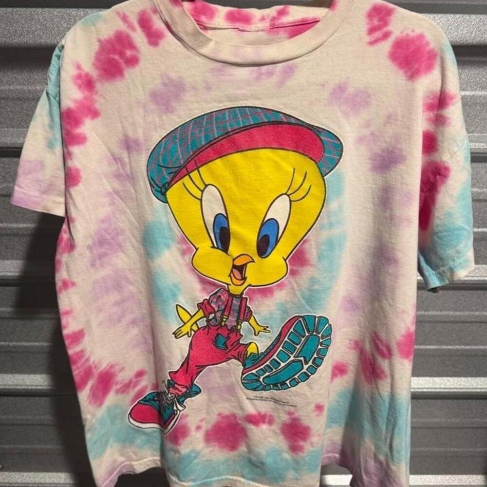 Vintage tie dye tweety bird tee shirt 1994